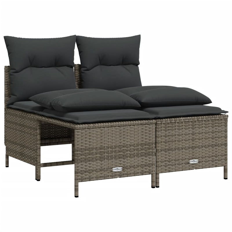 vidaXL 5 Piece Garden Sofa Set with Cushions Grey Poly Rattan