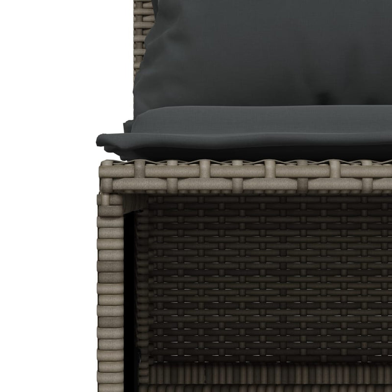 vidaXL 5 Piece Garden Sofa Set with Cushions Grey Poly Rattan