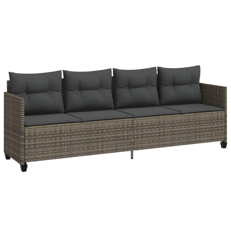 vidaXL 5 Piece Garden Sofa Set with Cushions Grey Poly Rattan