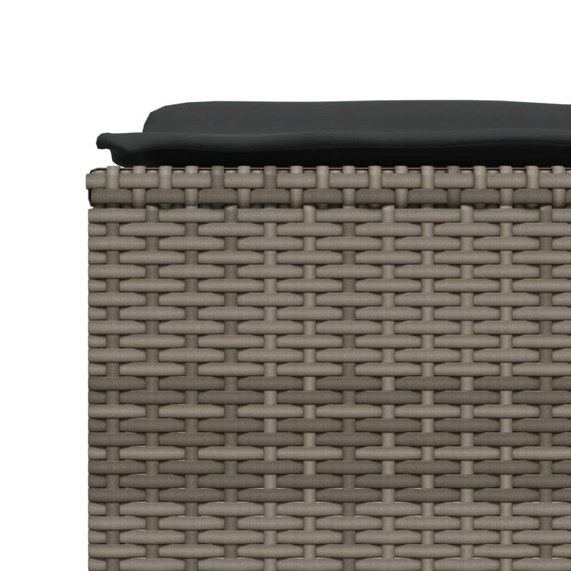 vidaXL 5 Piece Garden Sofa Set with Cushions Grey Poly Rattan