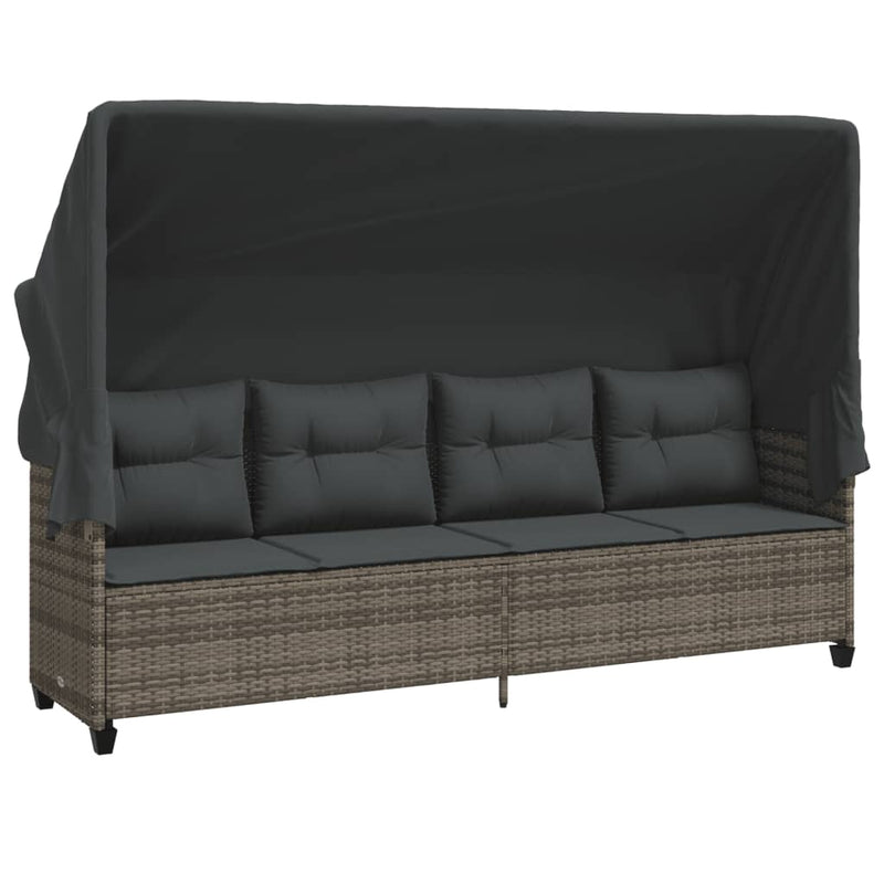 vidaXL 5 Piece Garden Sofa Set with Cushions Grey Poly Rattan