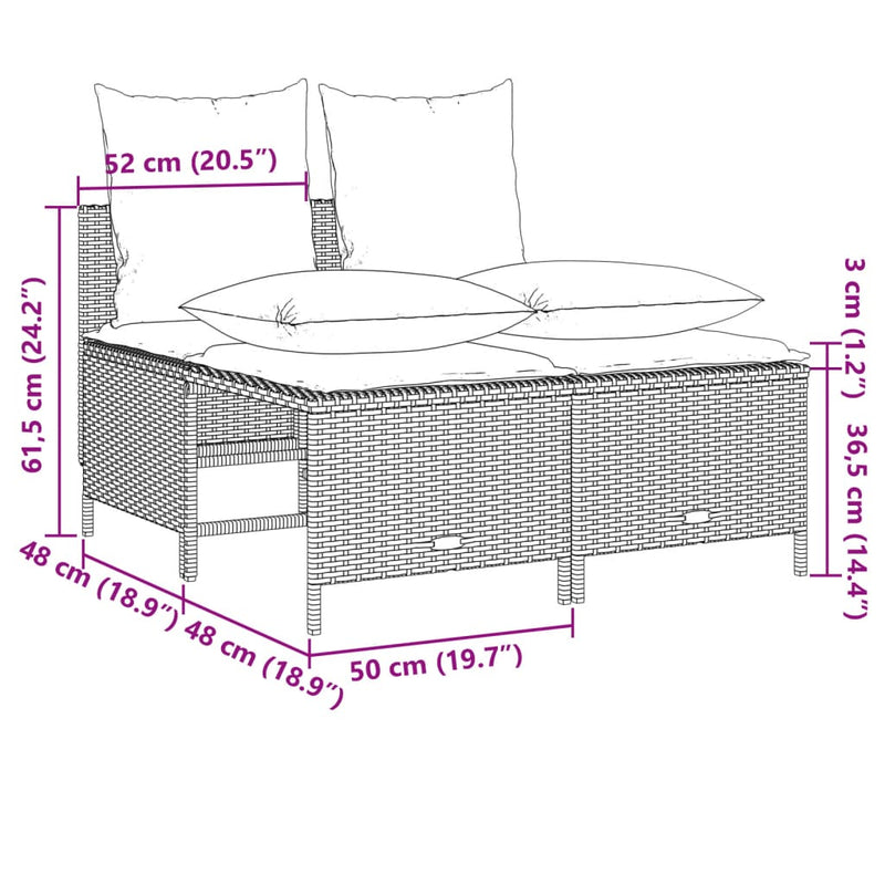 vidaXL 5 Piece Garden Sofa Set with Cushions Grey Poly Rattan