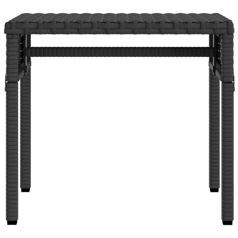 vidaXL Sun Loungers 2 pcs with Canopies and Table Black Poly Rattan