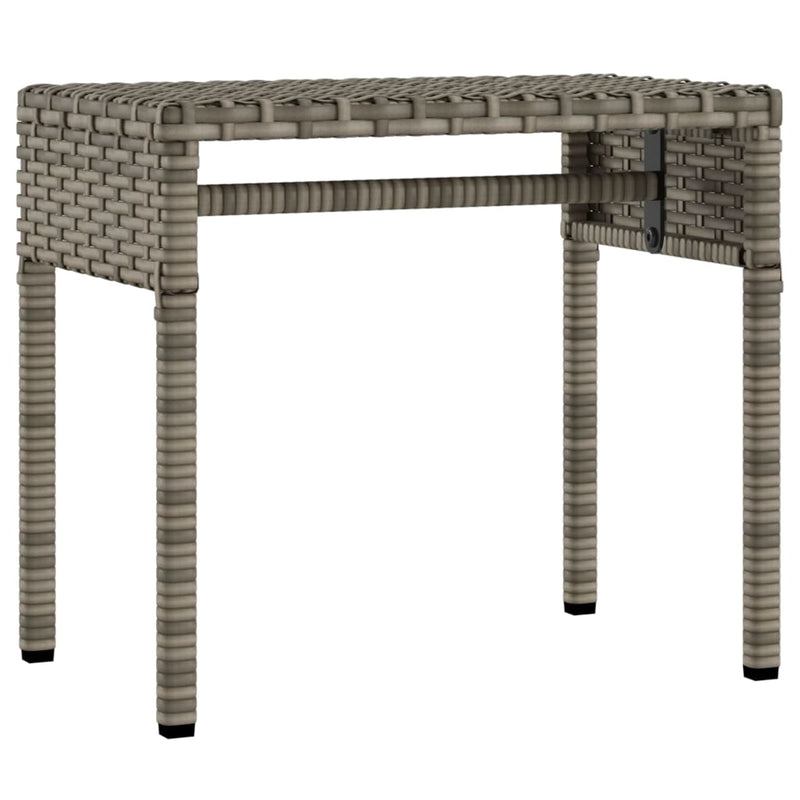 vidaXL Sun Loungers 2 pcs with Canopies and Table Grey Poly Rattan
