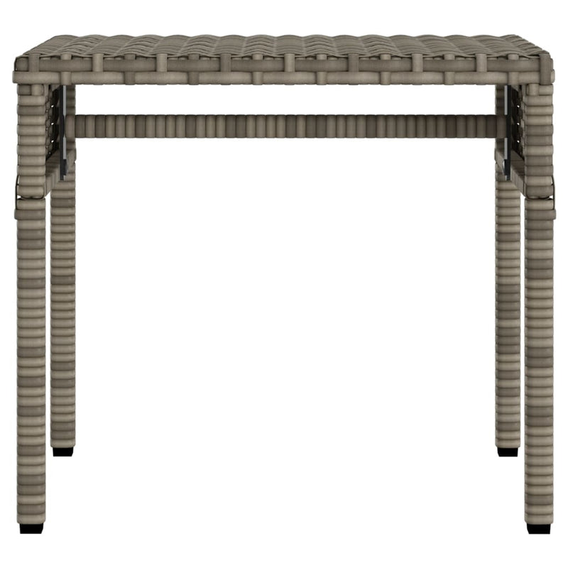 vidaXL Sun Loungers 2 pcs with Canopies and Table Grey Poly Rattan