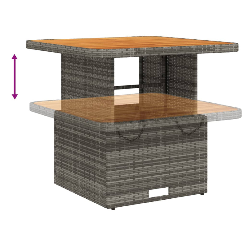vidaXL 3 Piece Bistro Set with Cushions Grey Poly Rattan