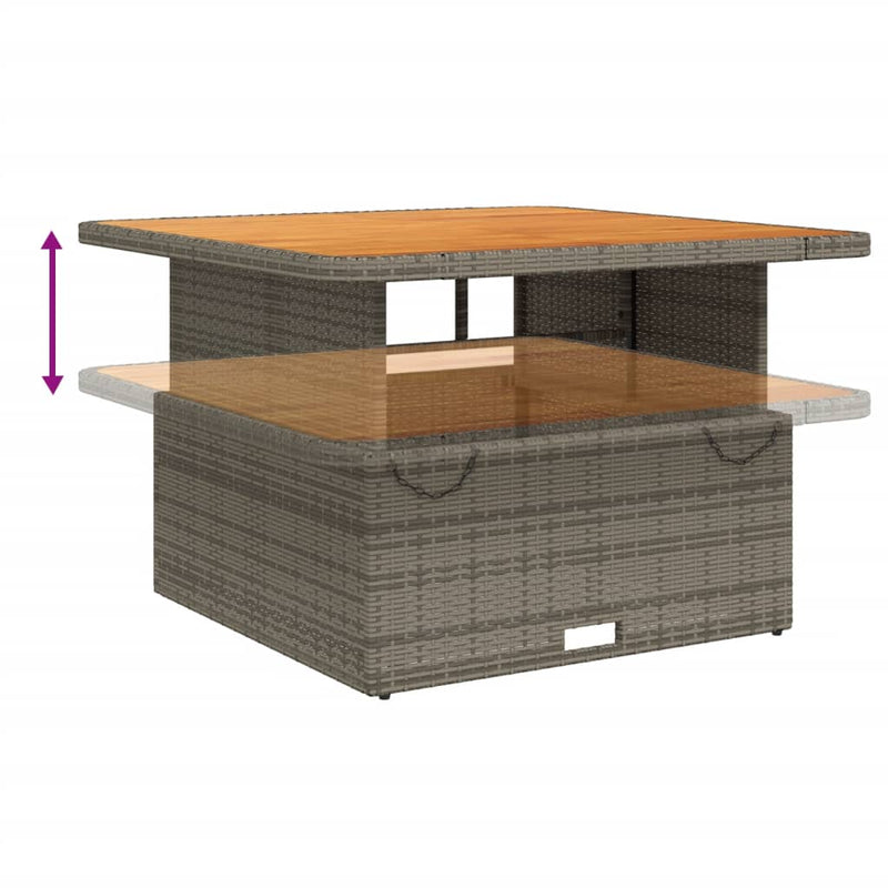 vidaXL 5 Piece Garden Dining Set with Cushions Grey Poly Rattan