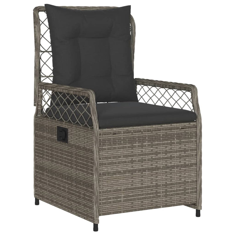 vidaXL 5 Piece Garden Dining Set with Cushions Grey Poly Rattan