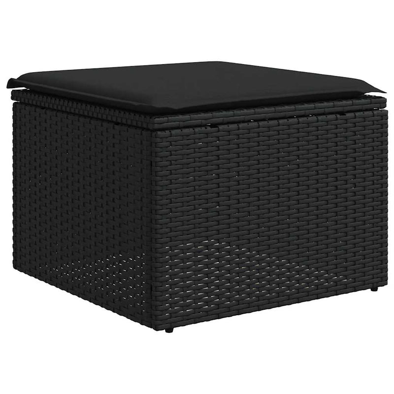 vidaXL 8 Piece Garden Sofa Set with Cushions Black Poly Rattan