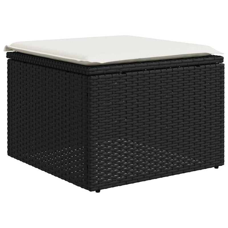 vidaXL 8 Piece Garden Sofa Set with Cushions Black Poly Rattan