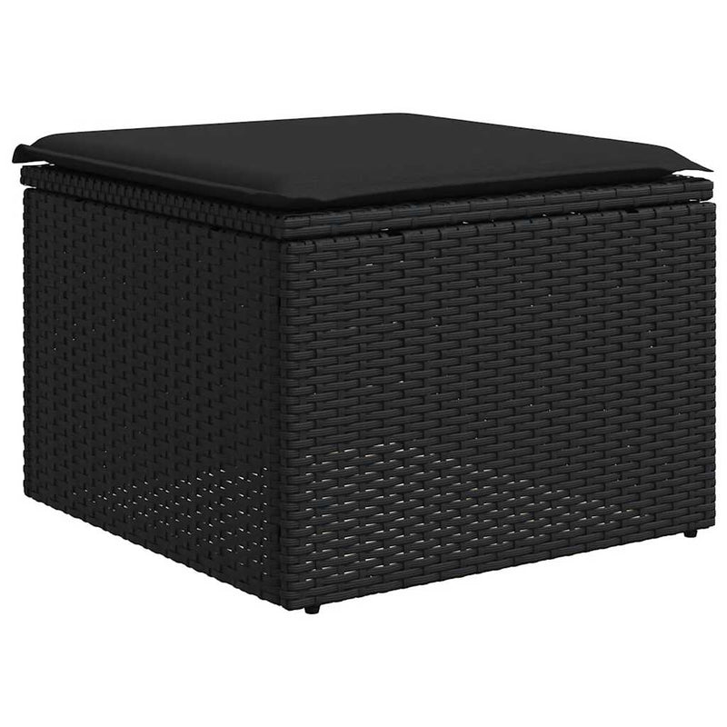 vidaXL 8 Piece Garden Sofa Set with Cushions Black Poly Rattan