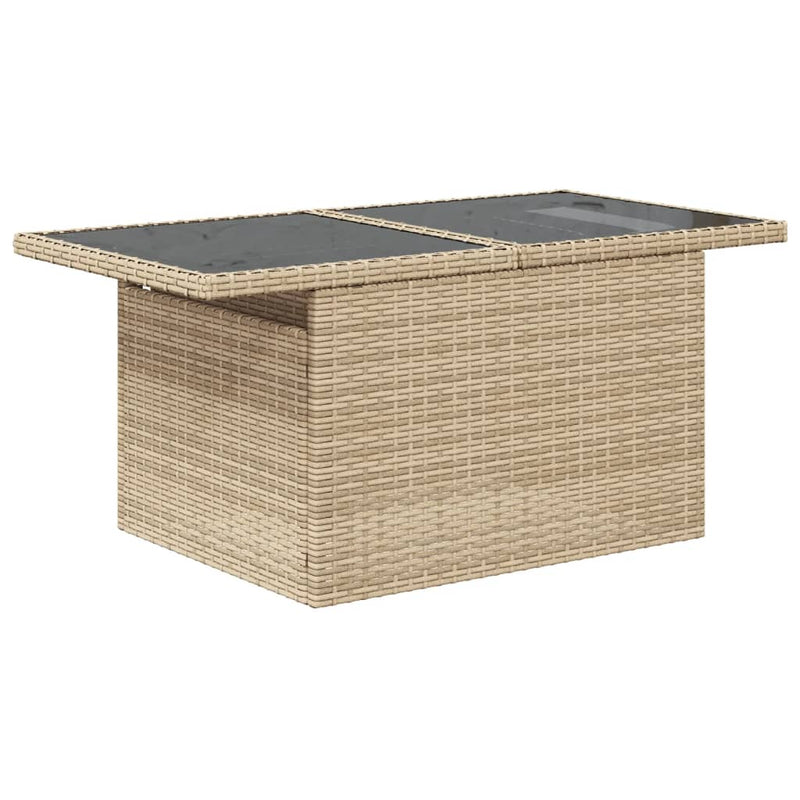 vidaXL 10 Piece Garden Sofa Set with Cushions Beige Poly Rattan