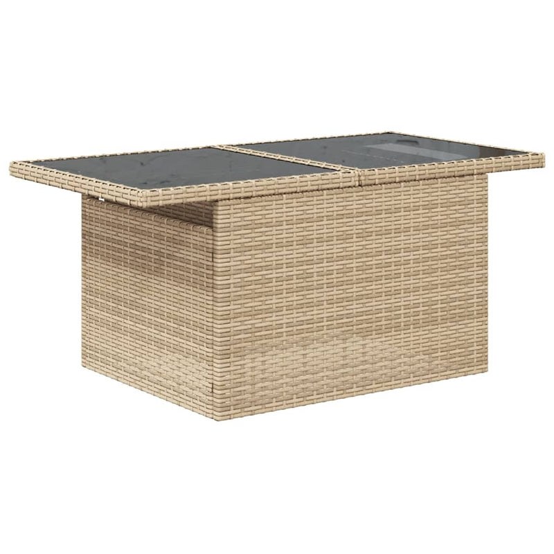 vidaXL 10 Piece Garden Sofa Set with Cushions Beige Poly Rattan