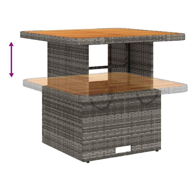 vidaXL 3 Piece Garden Lounge Set with Cushions Grey Poly Rattan