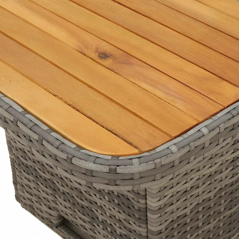 vidaXL 3 Piece Garden Lounge Set with Cushions Grey Poly Rattan