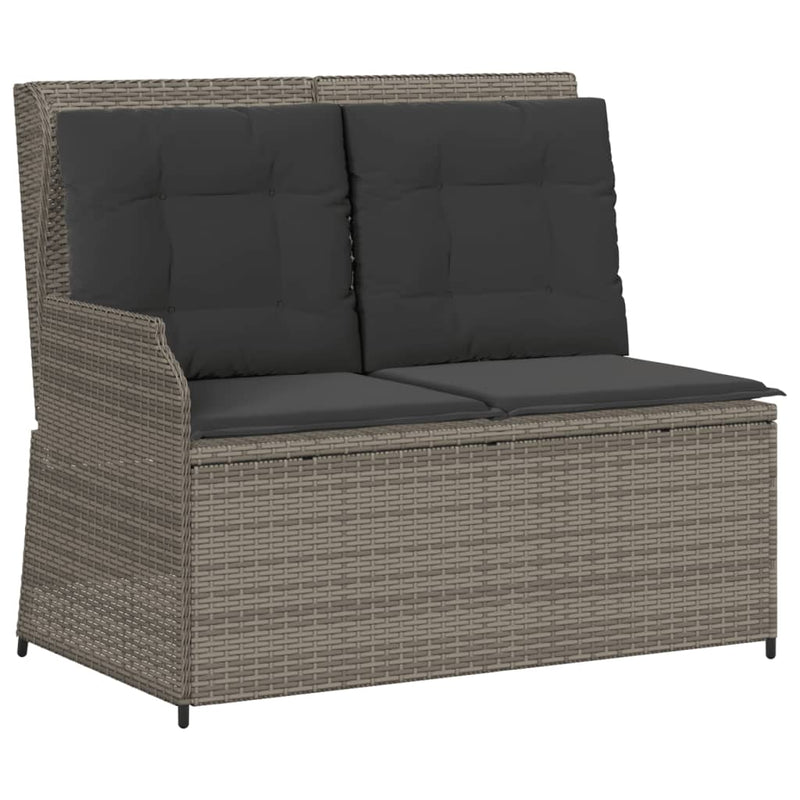vidaXL 4 Piece Garden Lounge Set with Cushions Grey Poly Rattan