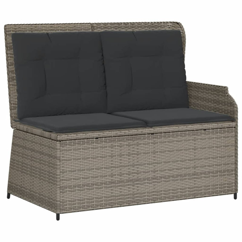 vidaXL 4 Piece Garden Lounge Set with Cushions Grey Poly Rattan