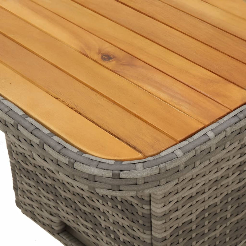 vidaXL 4 Piece Garden Lounge Set with Cushions Grey Poly Rattan