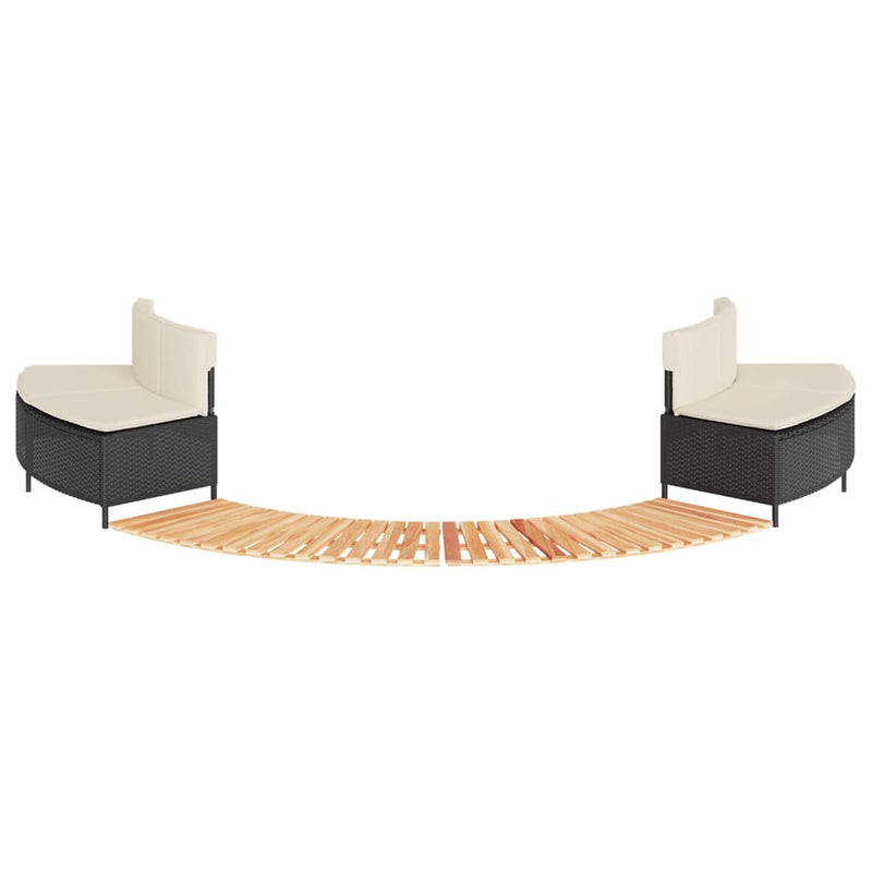 vidaXL Hot Tub Surround Black Poly Rattan and Solid Wood Acacia