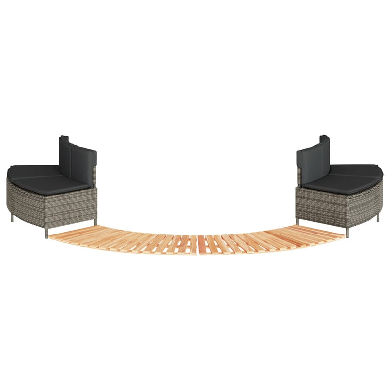vidaXL Hot Tub Surround Grey Poly Rattan and Solid Wood Acacia