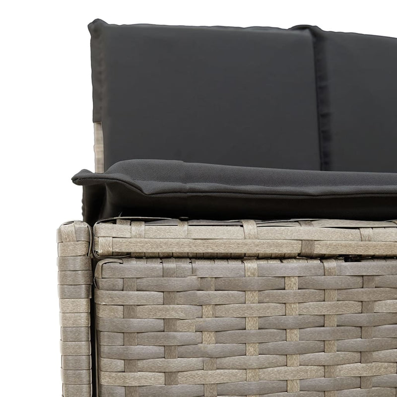 vidaXL Hot Tub Surround Grey Poly Rattan and Solid Wood Acacia