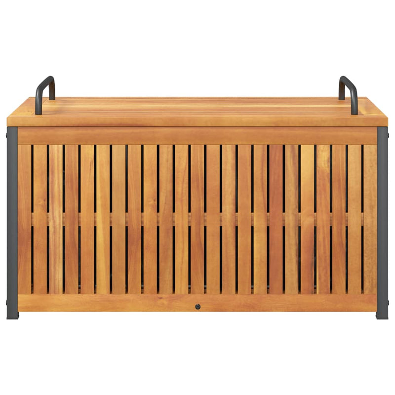 vidaXL Outdoor Cushion Box 85x45x45/53 cm Solid Wood Acacia and Steel