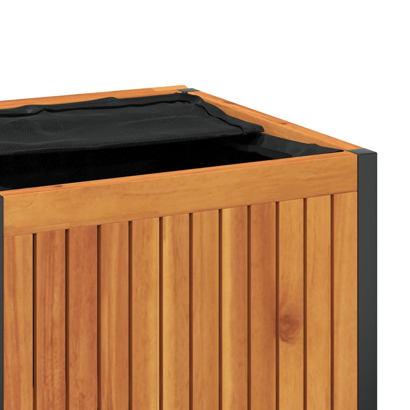 vidaXL Outdoor Cushion Box 110x45x42/53 cm Solid Wood Acacia and Steel