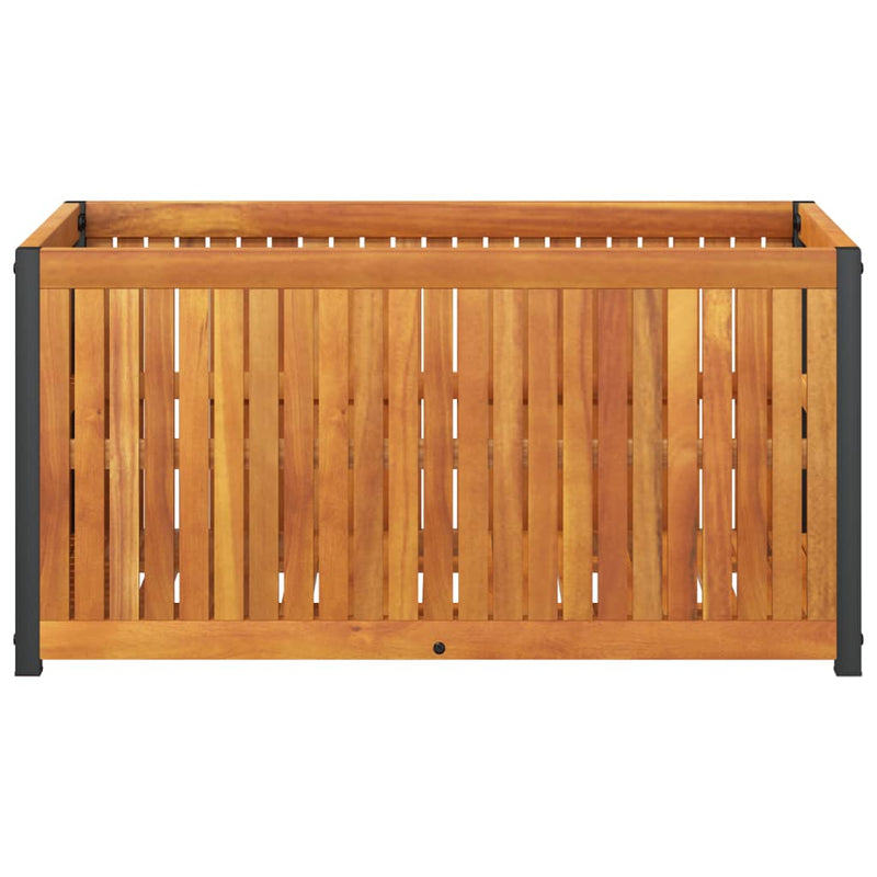 vidaXL Garden Planter 85x45x44 cm Solid Wood Acacia and Steel