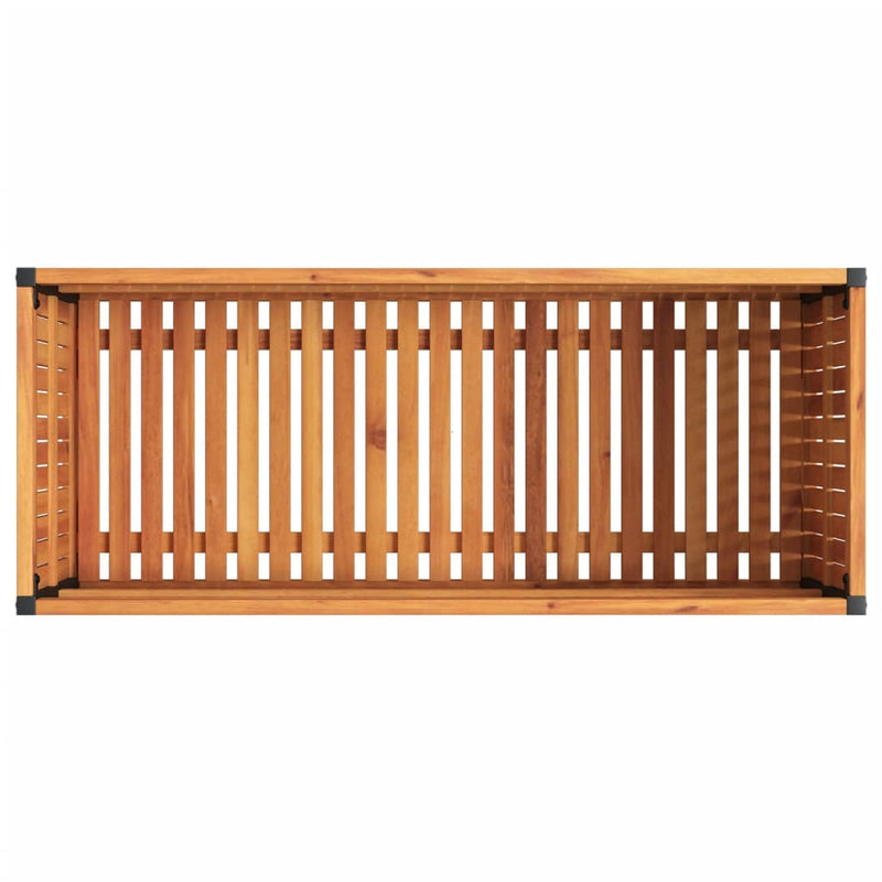 vidaXL Garden Planter 110x45x44 cm Solid Wood Acacia and Steel