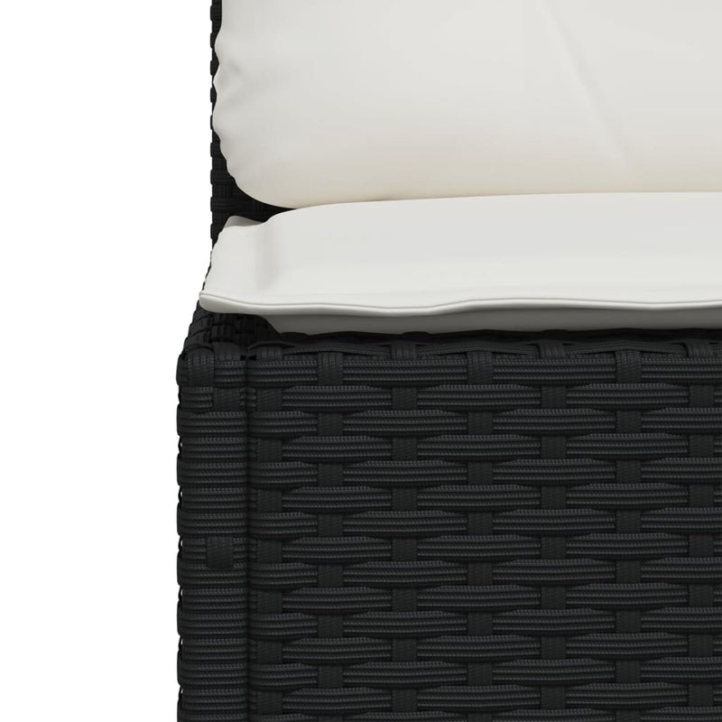 vidaXL 7 Piece Garden Sofa Set with Cushions Black Poly Rattan