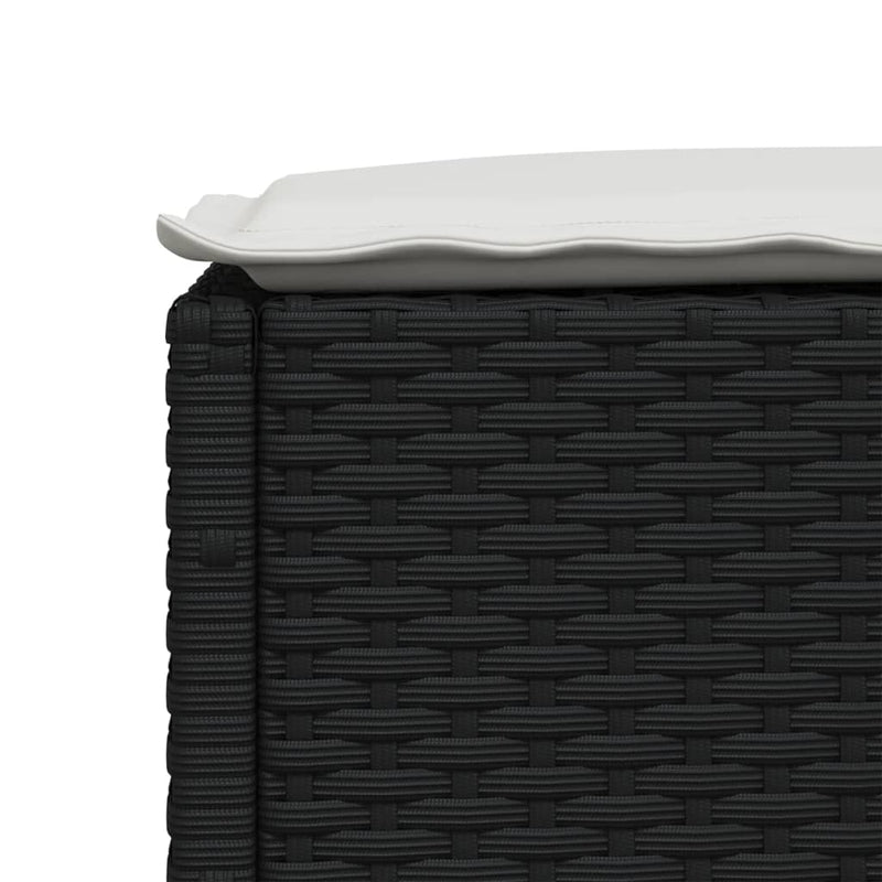 vidaXL 4 Piece Garden Sofa Set with Cushions Black Poly Rattan