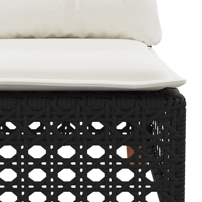 vidaXL 4 Piece Garden Sofa Set with Cushions Black Poly Rattan