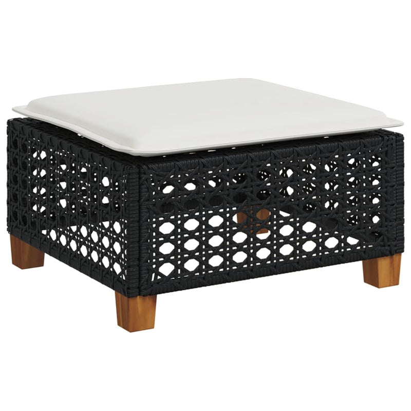 vidaXL 5 Piece Garden Sofa Set with Cushions Black Poly Rattan