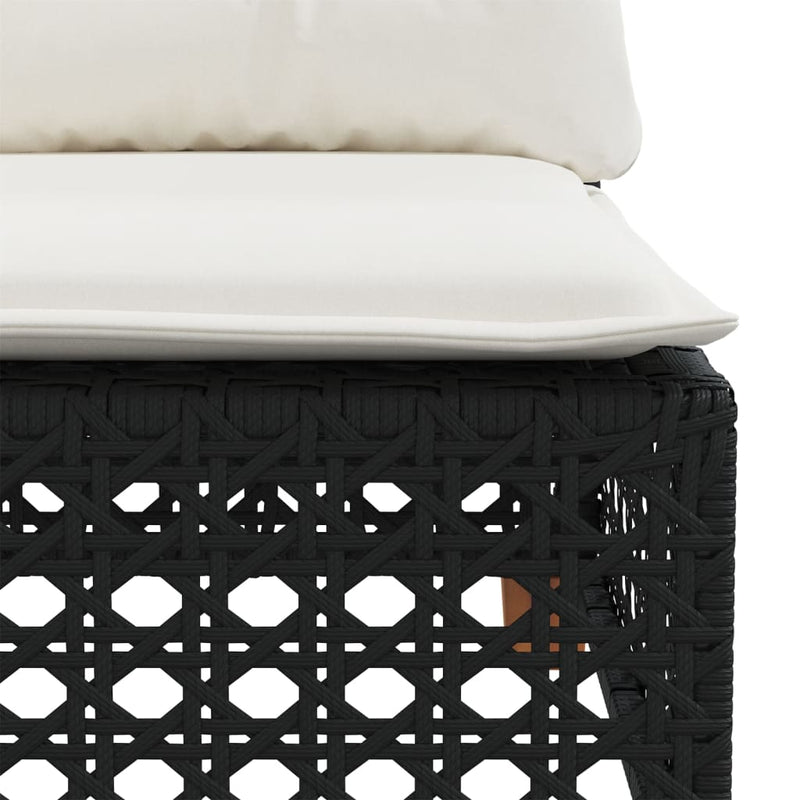 vidaXL 5 Piece Garden Sofa Set with Cushions Black Poly Rattan