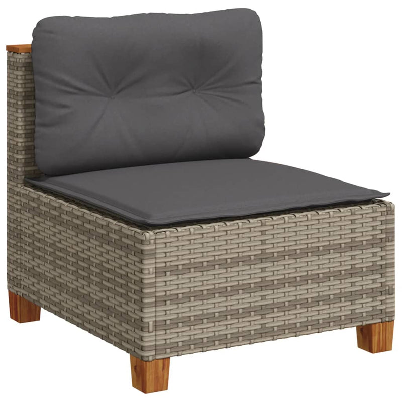 vidaXL 6 Piece Garden Sofa Set with Cushions Grey Poly Rattan