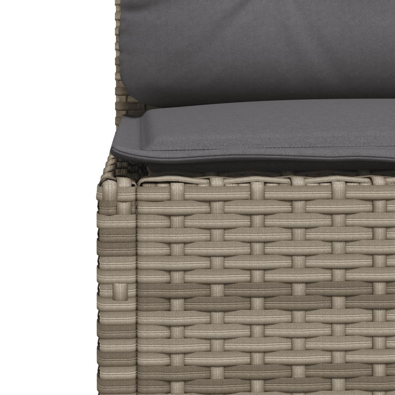 vidaXL 6 Piece Garden Sofa Set with Cushions Grey Poly Rattan