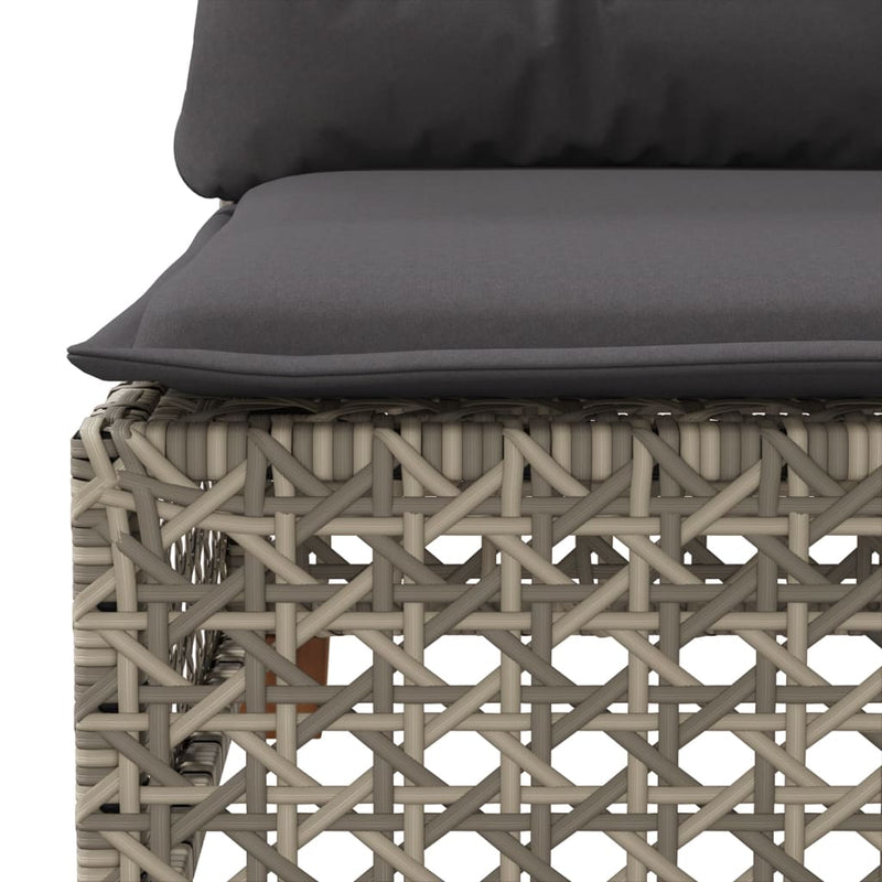 vidaXL 6 Piece Garden Sofa Set with Cushions Grey Poly Rattan