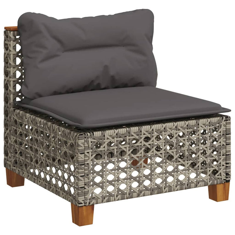 vidaXL 6 Piece Garden Sofa Set with Cushions Grey Poly Rattan