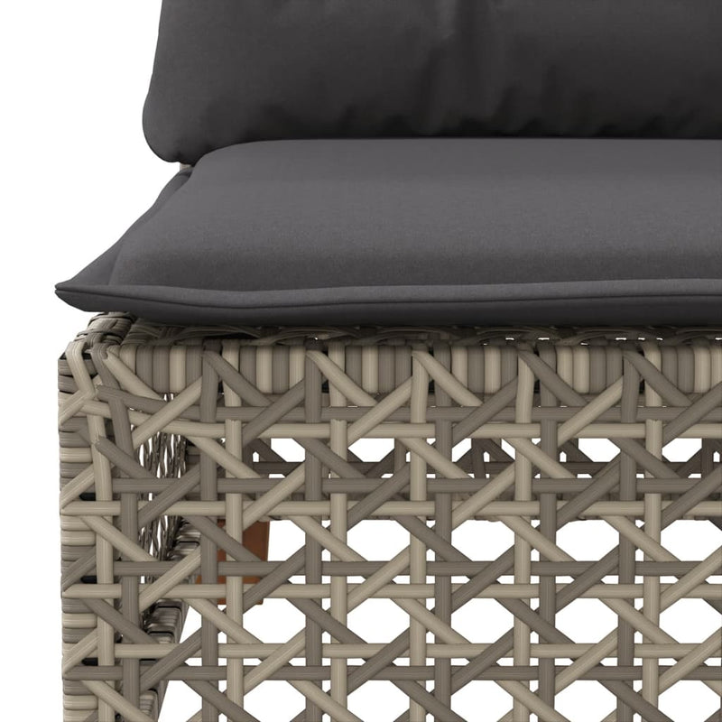 vidaXL 6 Piece Garden Sofa Set with Cushions Grey Poly Rattan