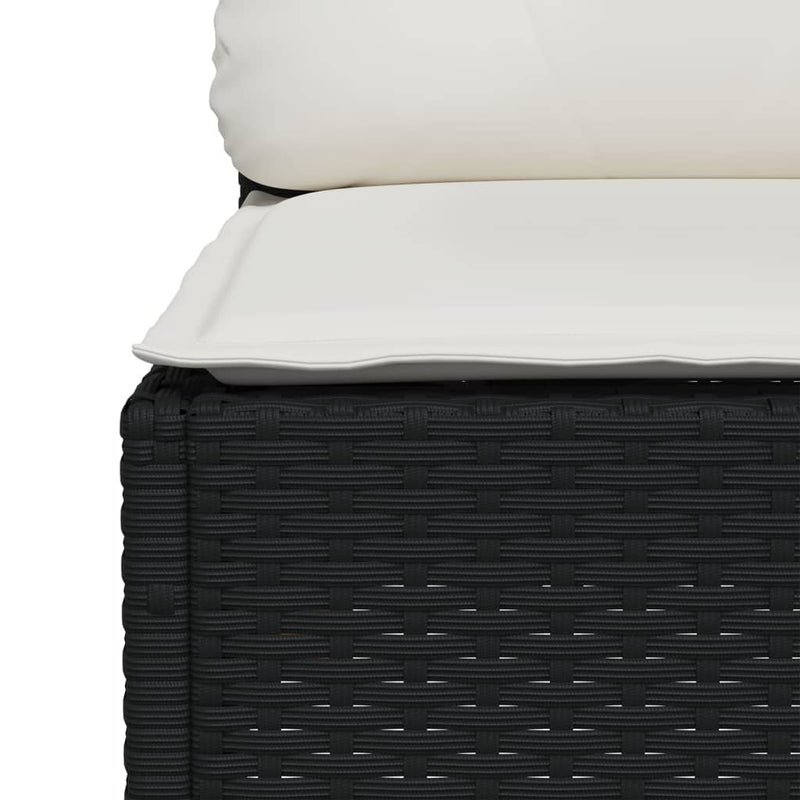 vidaXL 7 Piece Garden Sofa Set with Cushions Black Poly Rattan