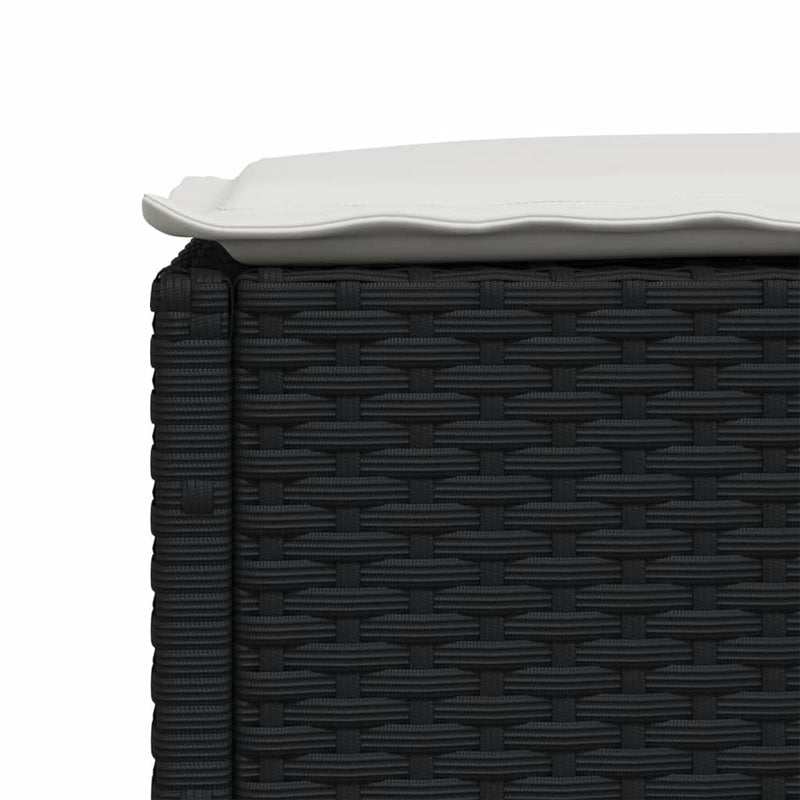 vidaXL 7 Piece Garden Sofa Set with Cushions Black Poly Rattan
