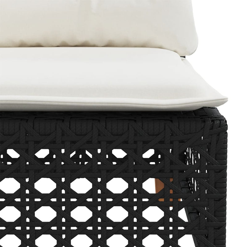 vidaXL 7 Piece Garden Sofa Set with Cushions Black Poly Rattan