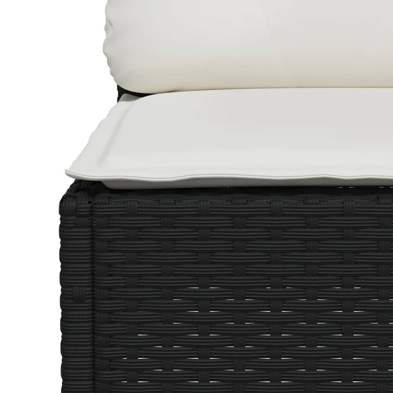 vidaXL 10 Piece Garden Sofa Set with Cushions Black Poly Rattan