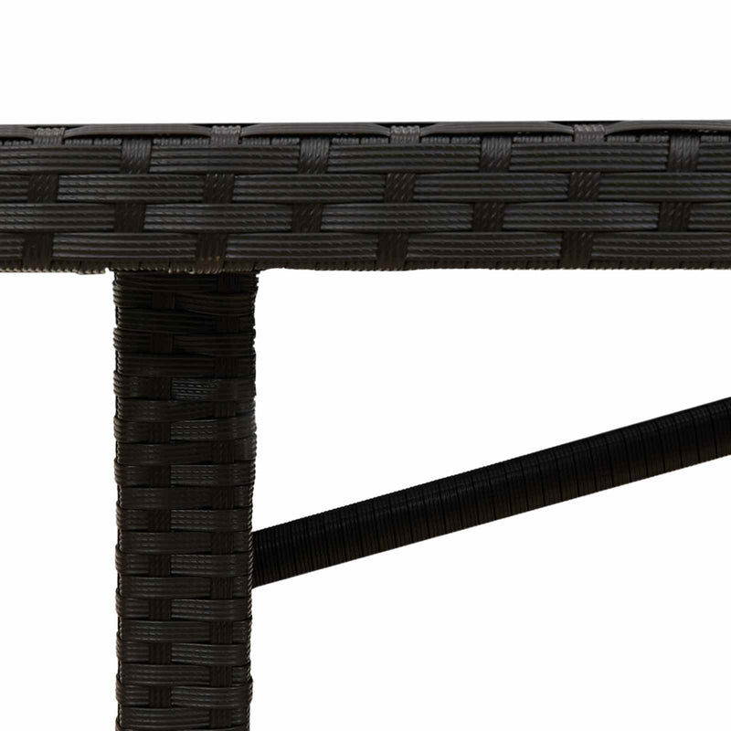 Garden Dining Set with Cushion 7 pcs Black Poly Rattan