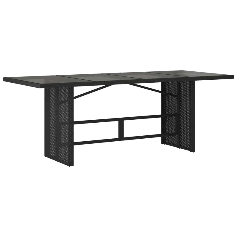 Garden Dining Set with Cushion 7 pcs Black Poly Rattan