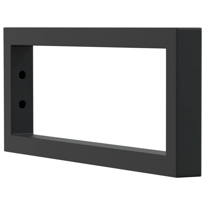 vidaXL Shelf Brackets for Washbasin 2 pcs Black Rectangular Steel