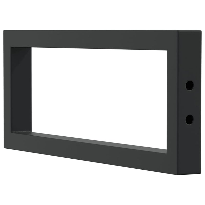 vidaXL Shelf Brackets for Washbasin 2 pcs Black Rectangular Steel