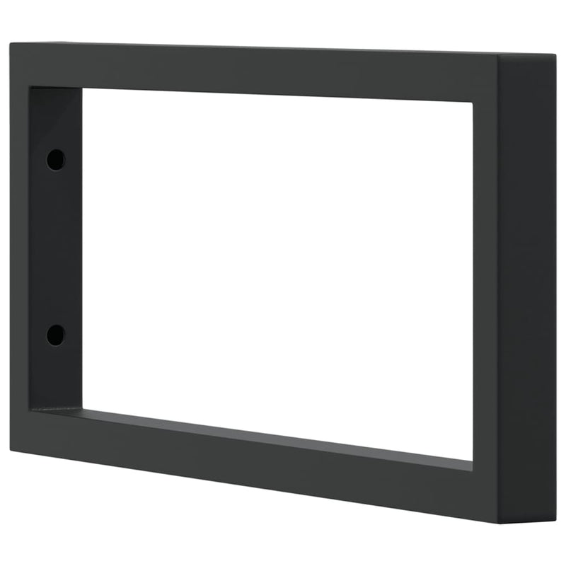 vidaXL Shelf Brackets for Washbasin 2 pcs Black Rectangular Steel