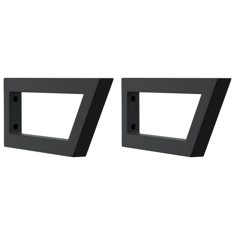 vidaXL Shelf Brackets for Washbasin 2 pcs Black Trapezium Steel