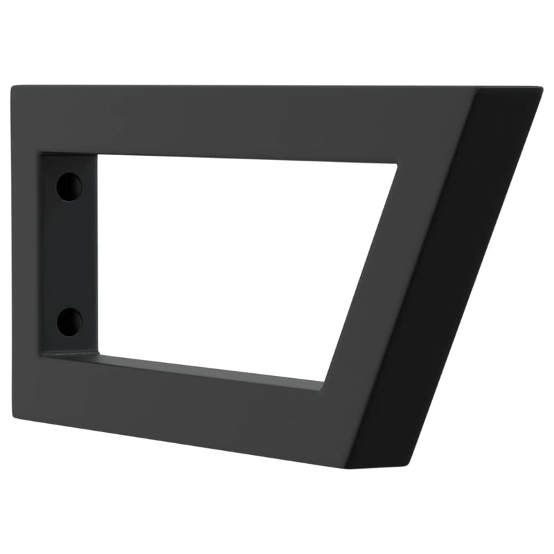 vidaXL Shelf Brackets for Washbasin 2 pcs Black Trapezium Steel